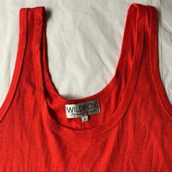 Wildfox Tank Top Small Coral Red Oversized - Picture 2 of 6
